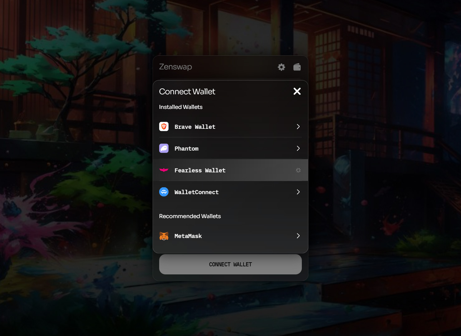 Connect Wallet Screenshot