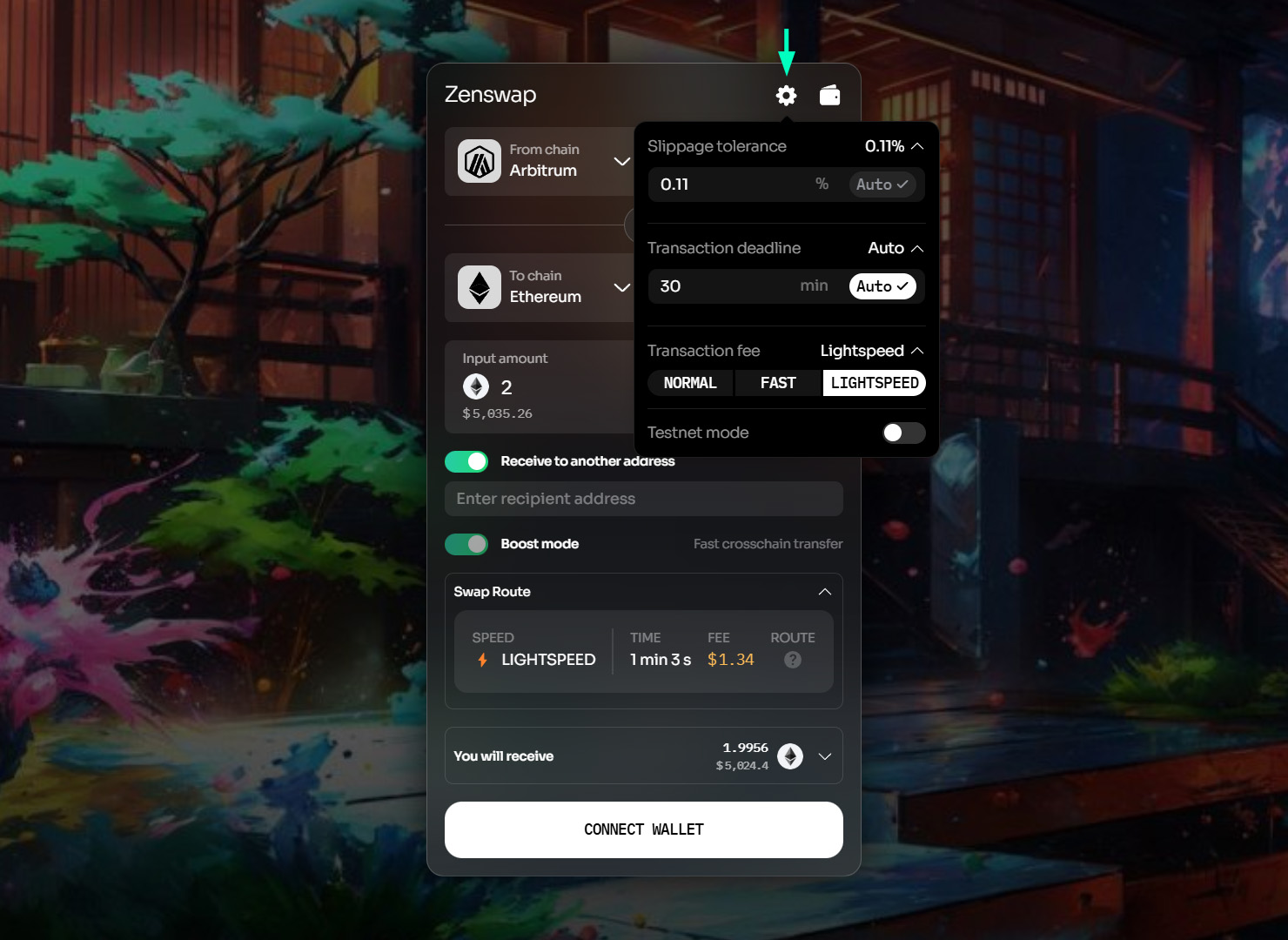 Settings Button Screenshot